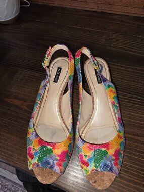 Alex Marie Colorful Peep Toe Slingbacks Sz 9.5